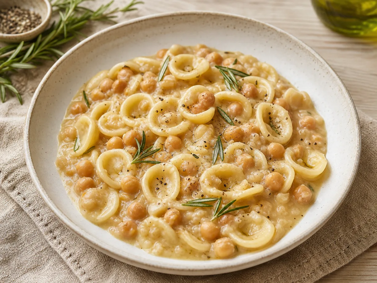 Creamy chickpea pasta